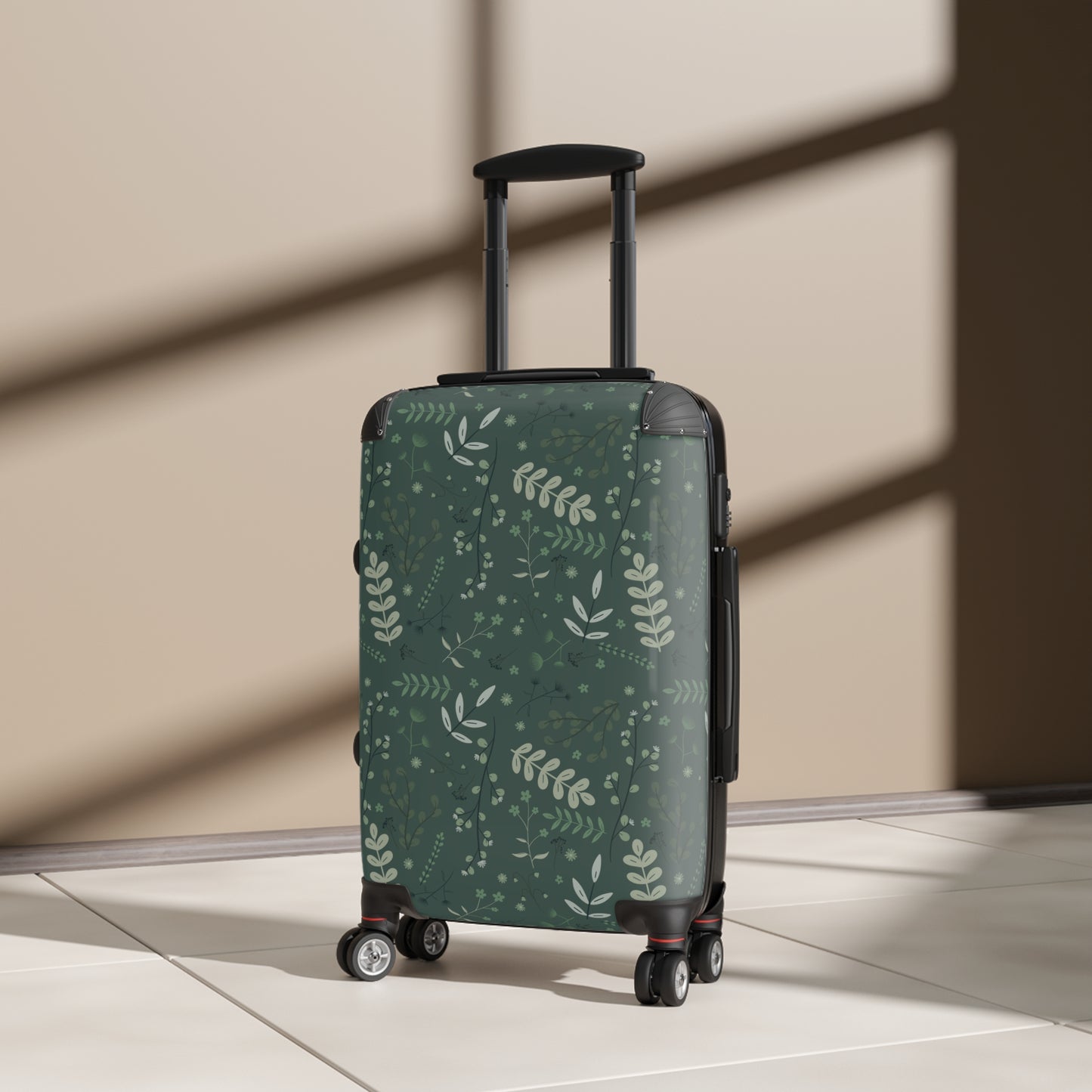 Botanical Print Suitcase - Stylish Travel Luggage for Adventurers