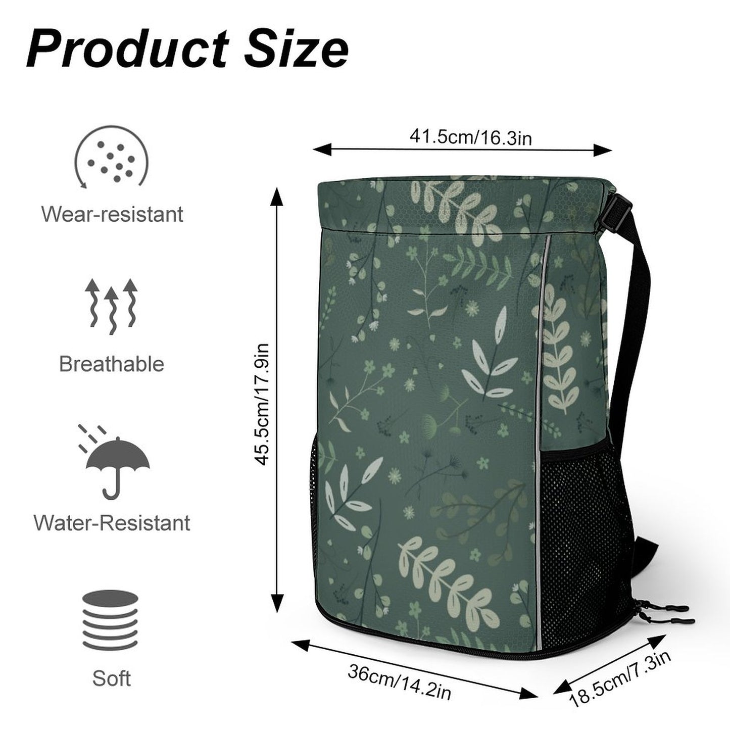Waffle Cloth Drawstring Bag | Whispering Greens – Forest