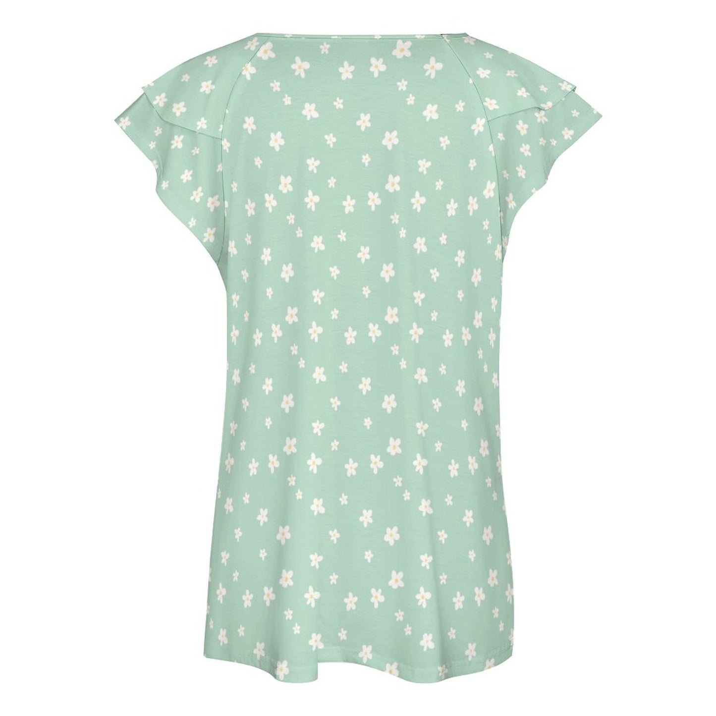 Ruffle V-Neck T-Shirt BUT (All-Over Printing)
