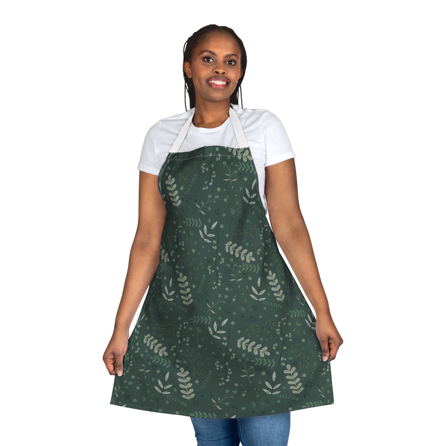 Floral Kitchen Apron with 5-Color Straps - Perfect for Cooking & Baking