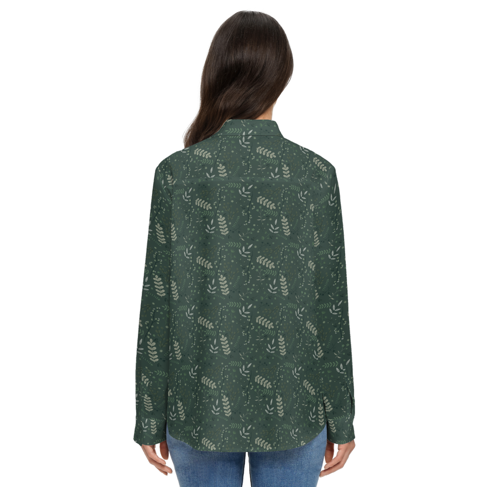 Women's Classic Long Sleeve Button-Up Shirt Silky-like Elegance