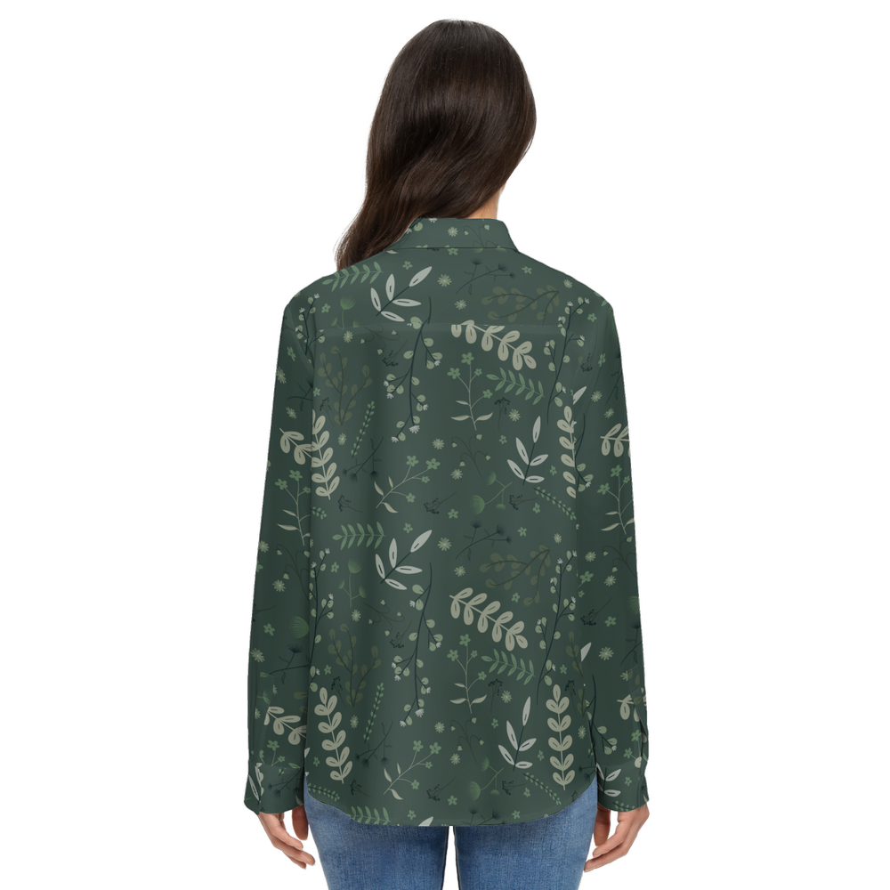 Women's Classic Long Sleeve Button-Up Shirt Silky-like Elegance