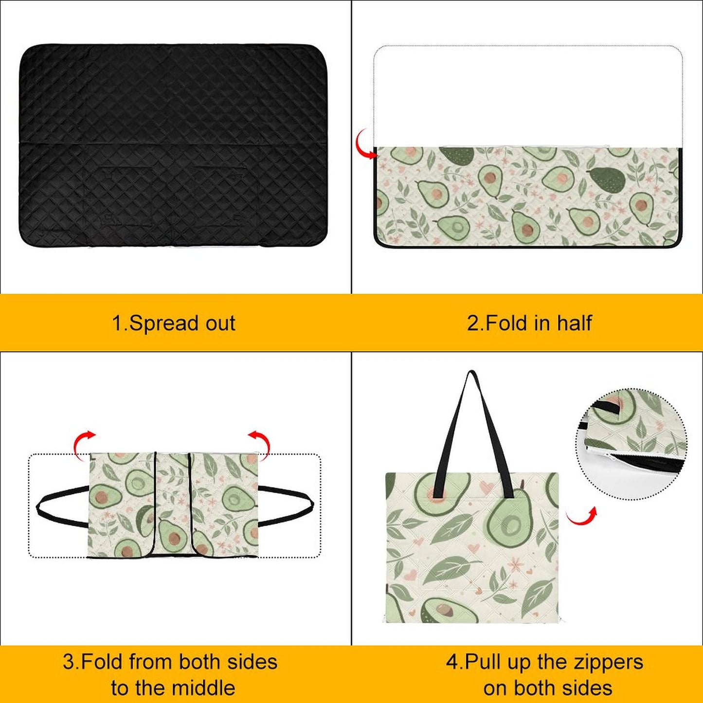 Zipper Foldable Picnic Mat-59"x39"/150x100cm