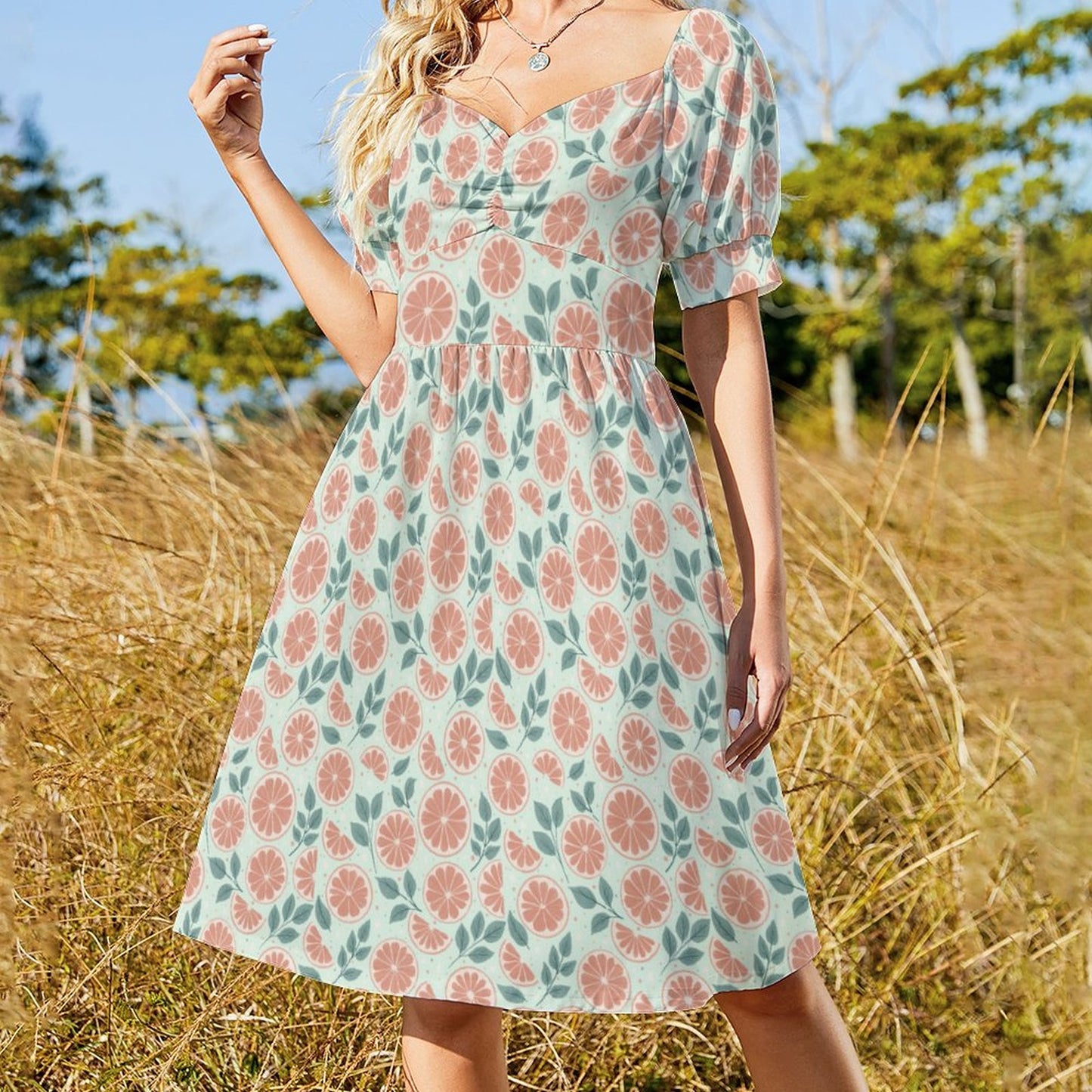 Short Sleeve V Neck Lovely Dress - Ruby Darling