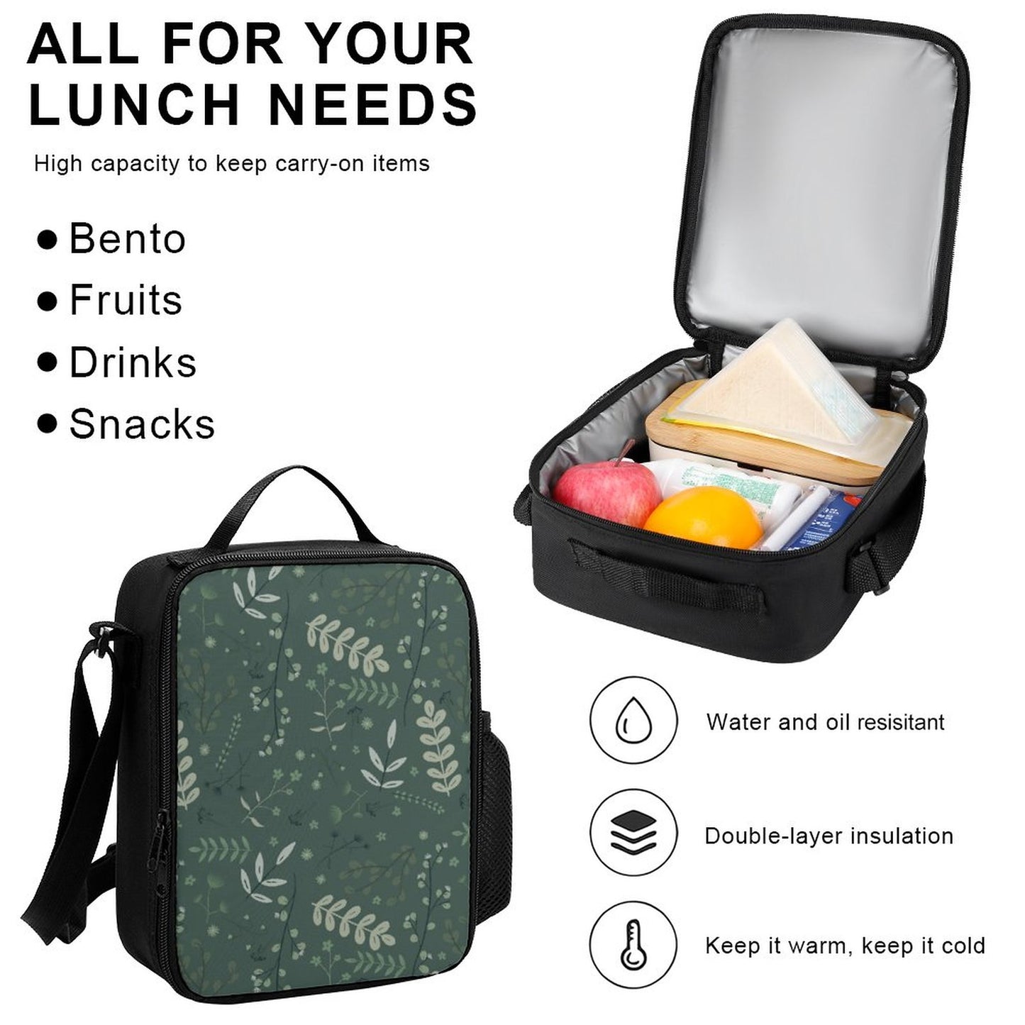 Set of 3 Bags (Backpack, Lunch Bag & Pencil Pouch) | Whispering Greens – Forest