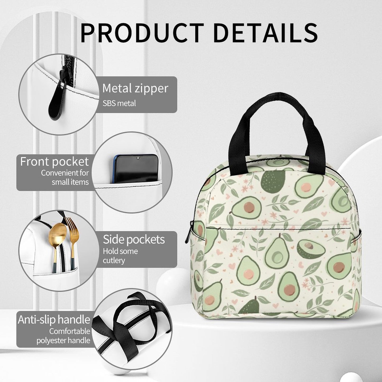 Large Insulated Lunch Totes for Adults (All-Over Printing)