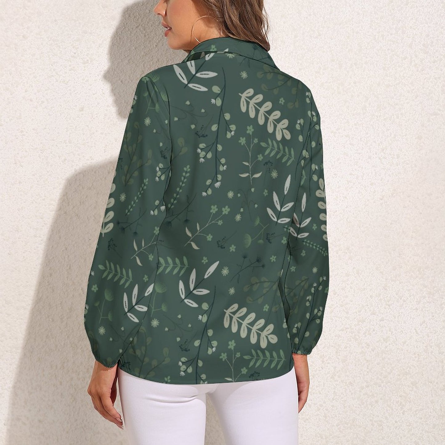 Casual Long Sleeve Button up Shirt | Whispering Greens – Forest