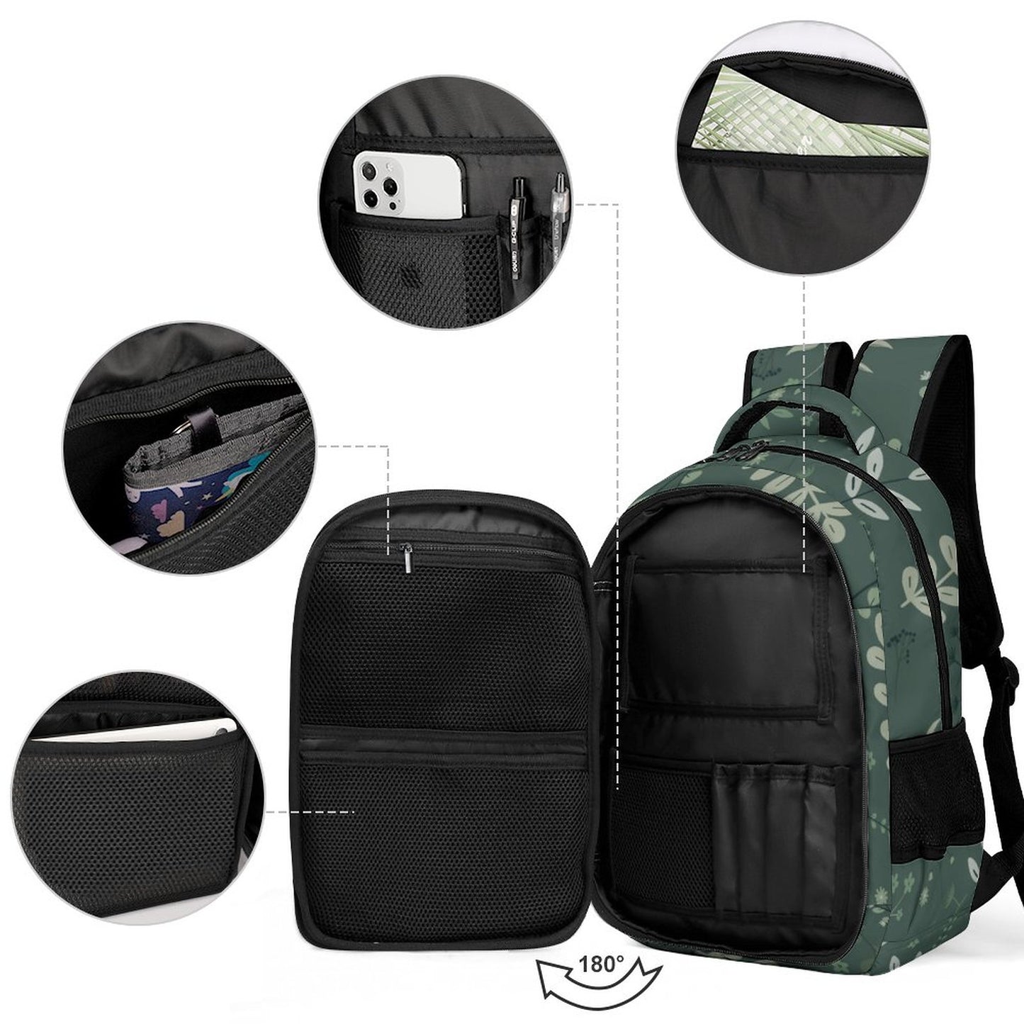 Multi-Pocket Travel Bags | Whispering Greens – Forest