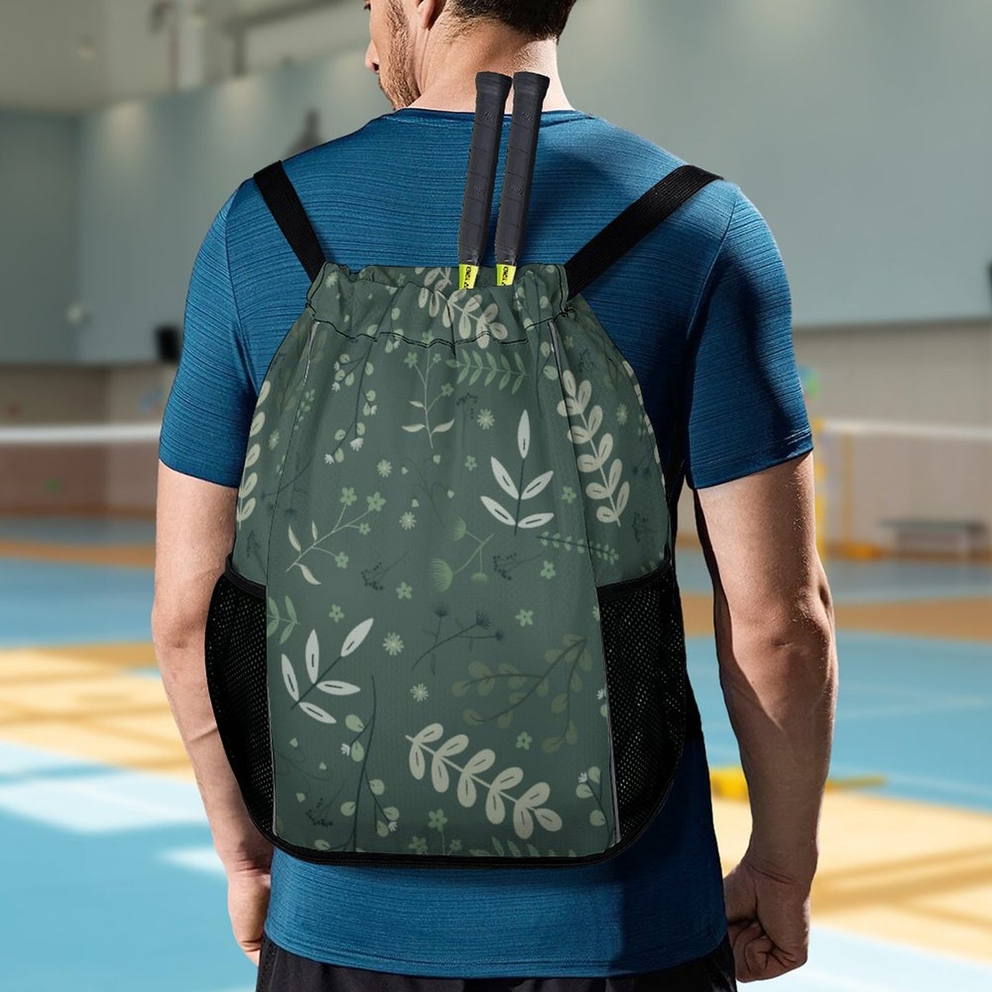 Waffle Cloth Drawstring Bag | Whispering Greens – Forest
