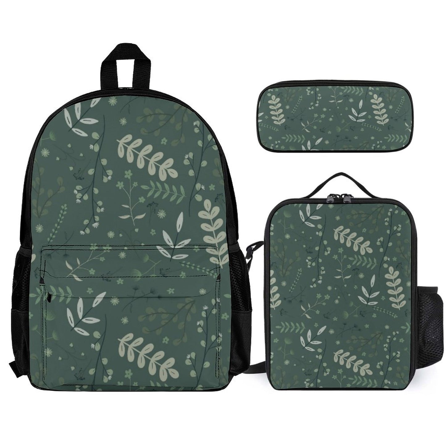Set of 3 Bags (Backpack, Lunch Bag & Pencil Pouch) | Whispering Greens – Forest
