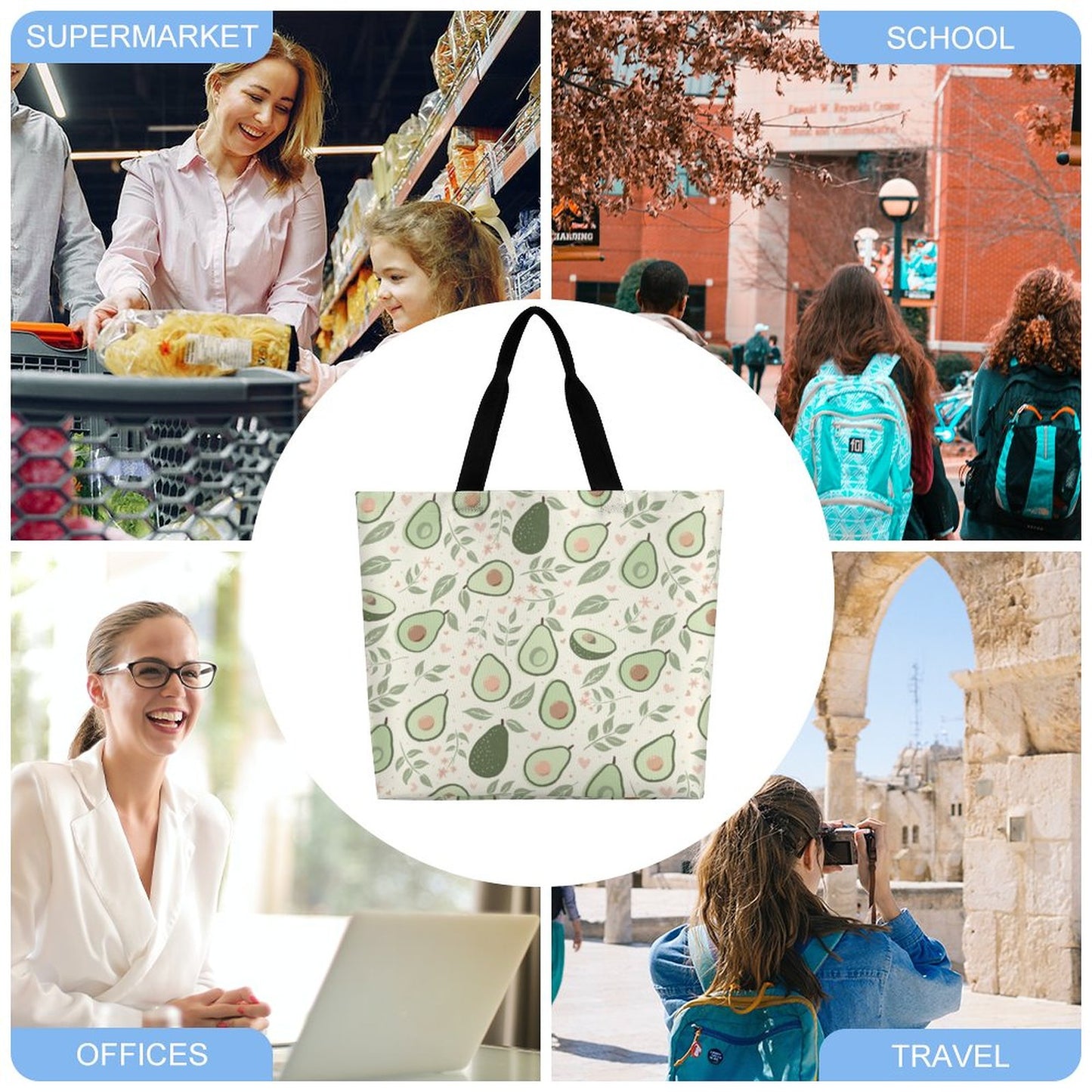 Large One Shoulder Shopping Bag (All-Over Printing)