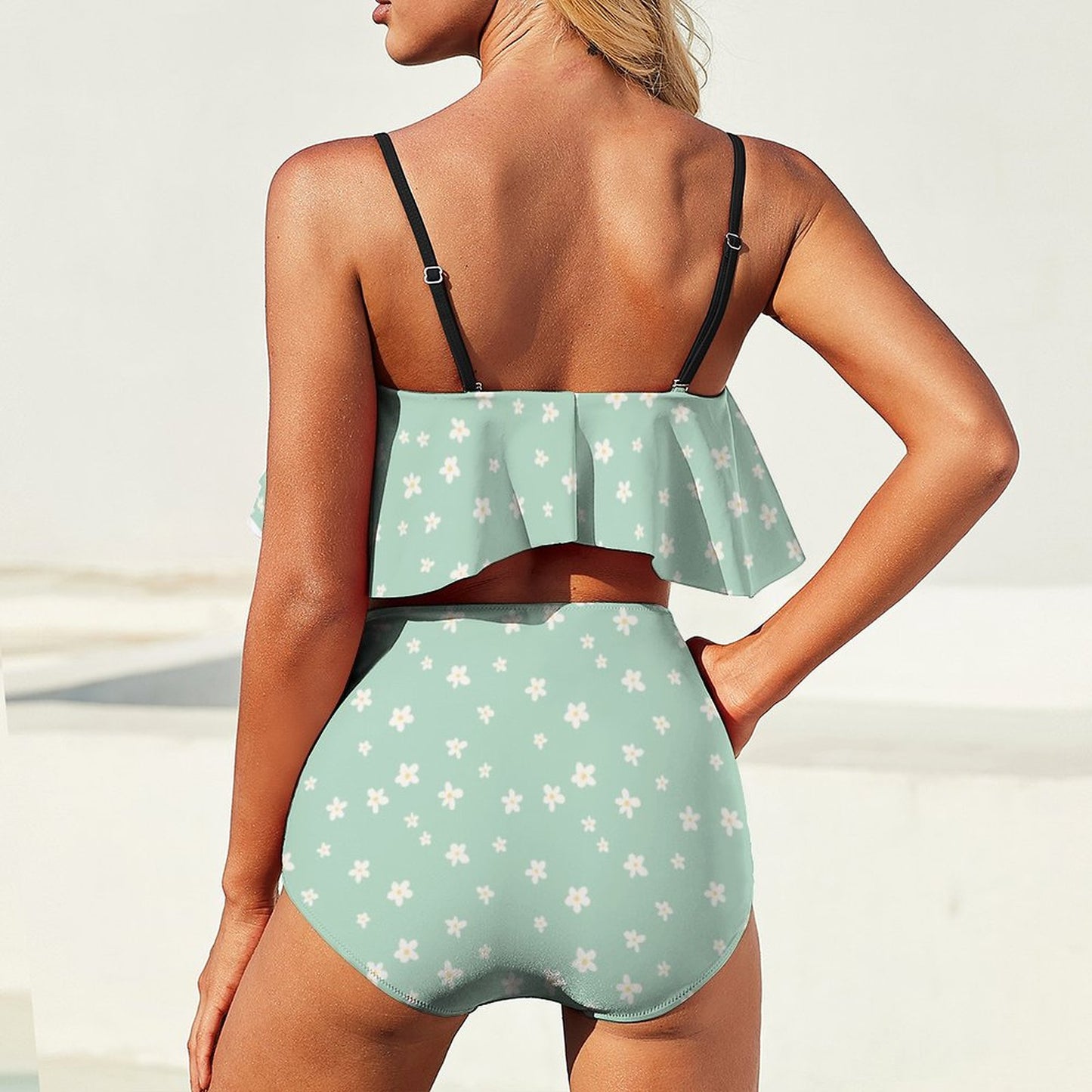 2-Piece Ruffle Tankini Swimsuit BK2080 (All-Over Printing)