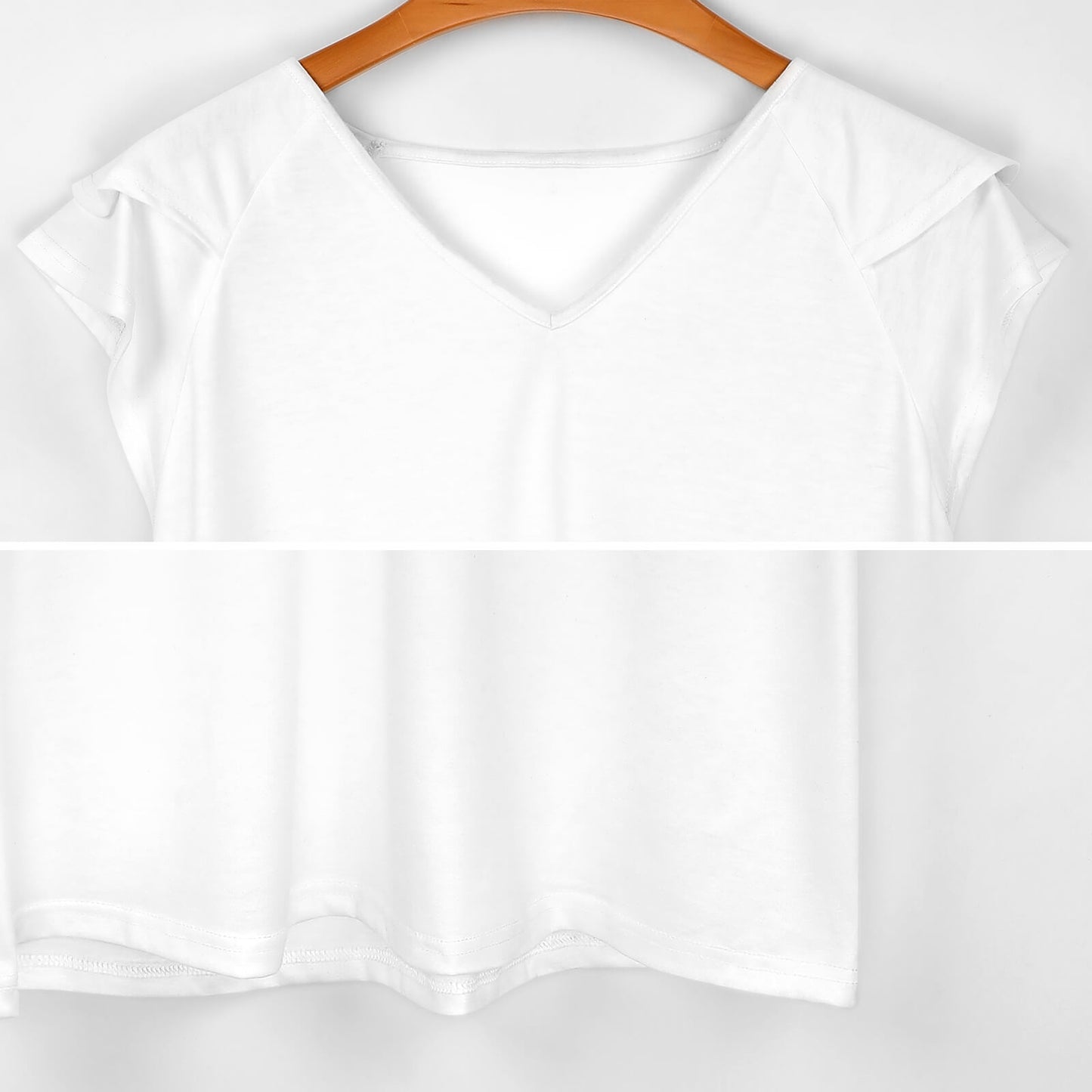 Ruffle V-Neck T-Shirt - Ruby Darling