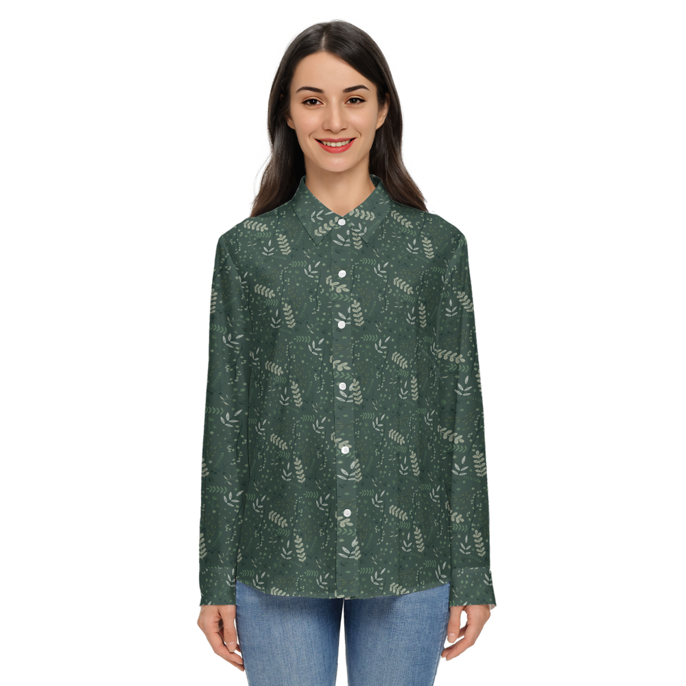 Women's Classic Long Sleeve Button-Up Shirt Silky-like Elegance