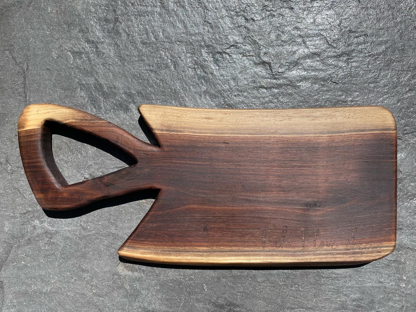 Handcrafted Walnut Cheese Board - ‘Fuck, I Love Cheese’ Serving Tray