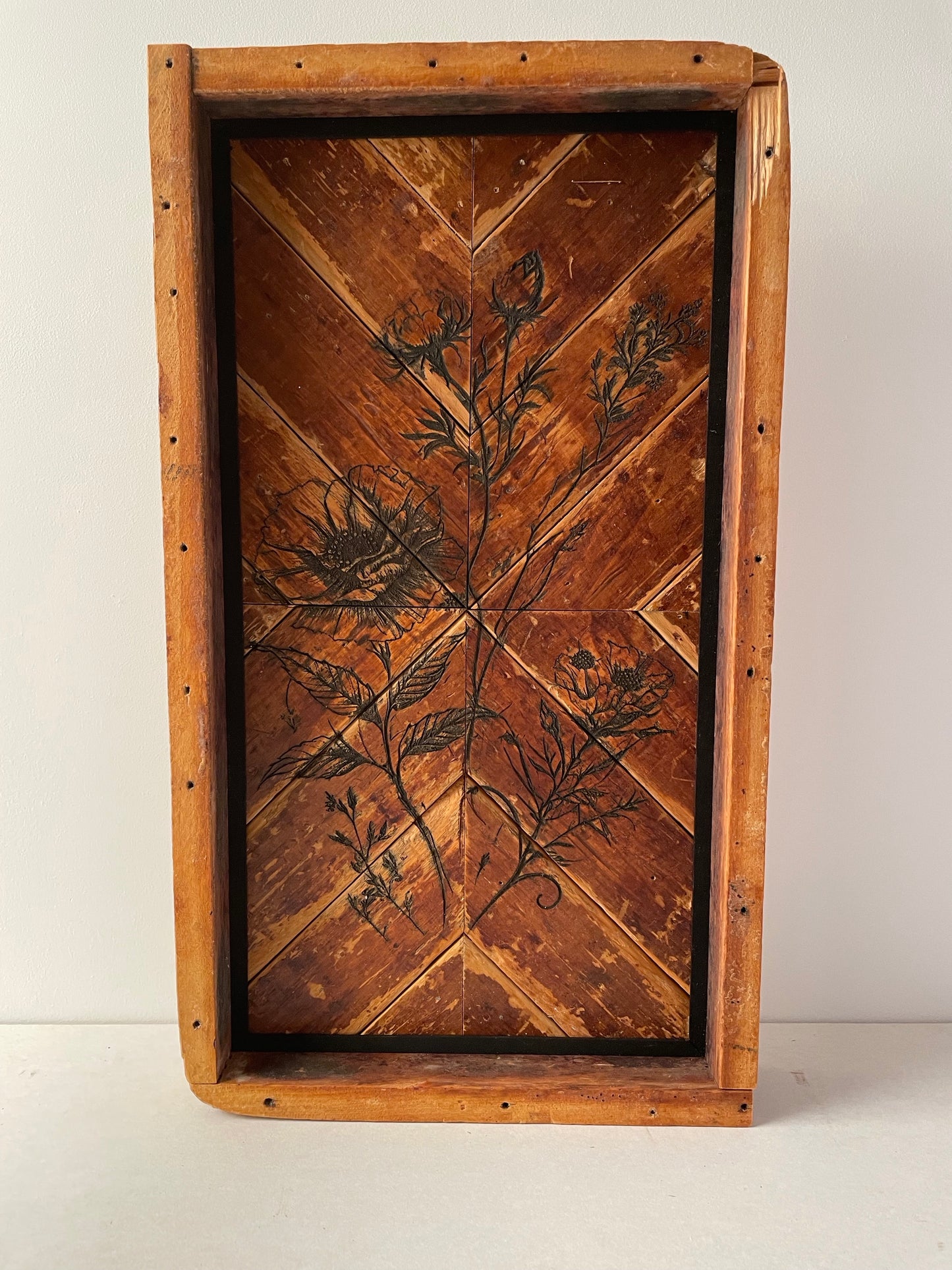 Rustic floral art/ tray