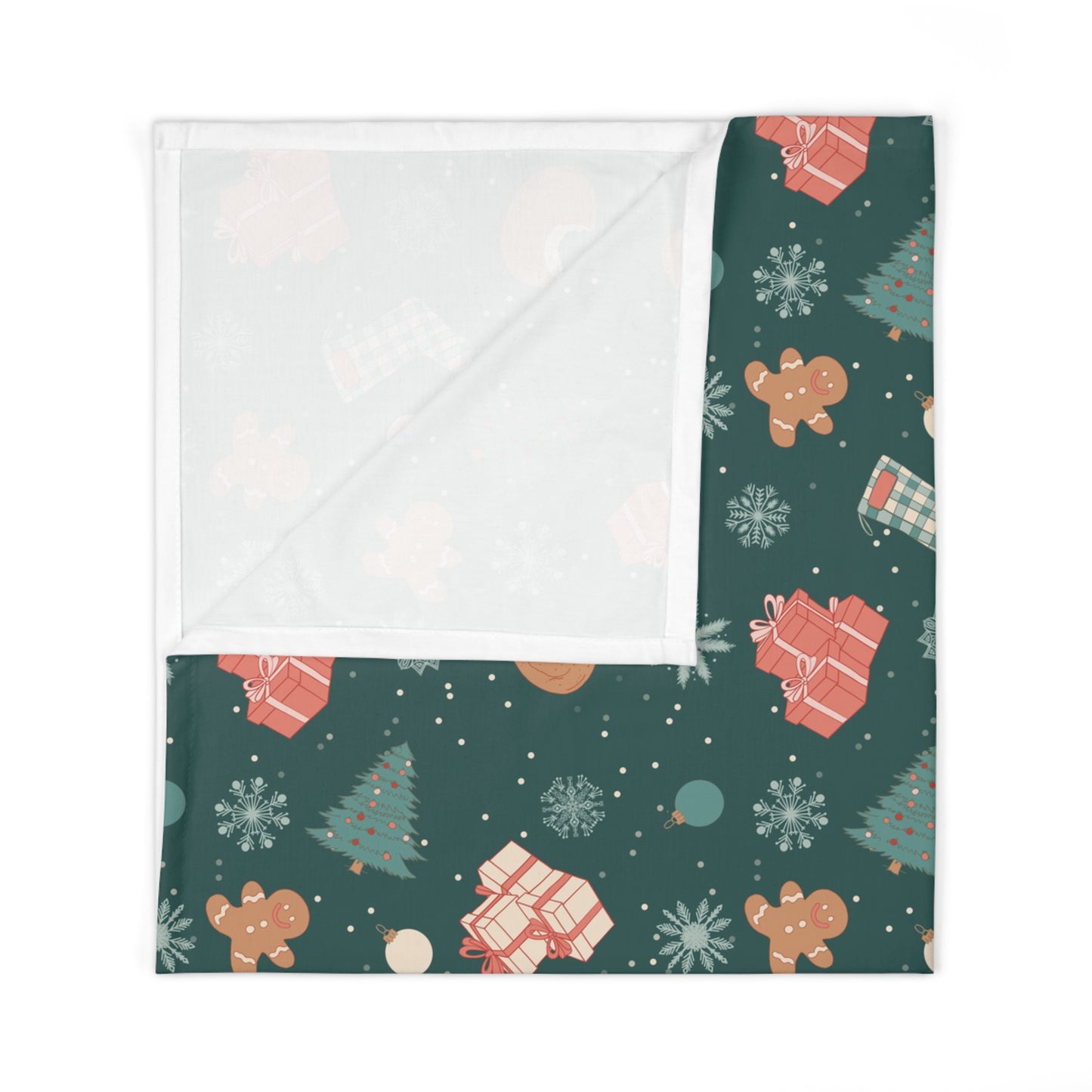 Festive Baby Swaddle Blanket - Cozy Holiday Design with Gifts & Gingerbread