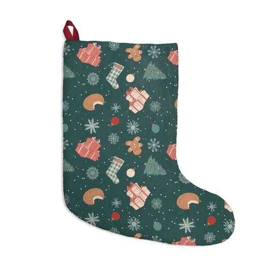 Festive Christmas Stocking with Gifts and Ornaments