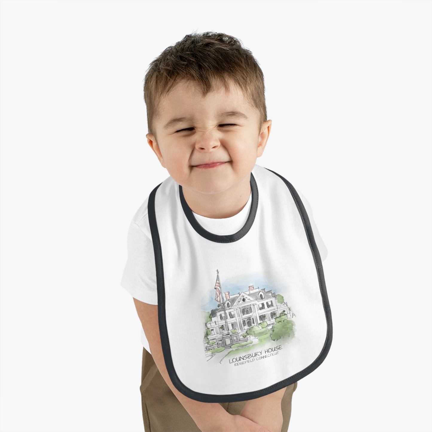 Personalized Baby Bib with Contrast Trim – Perfect for Gift Giving and Everyday Use
