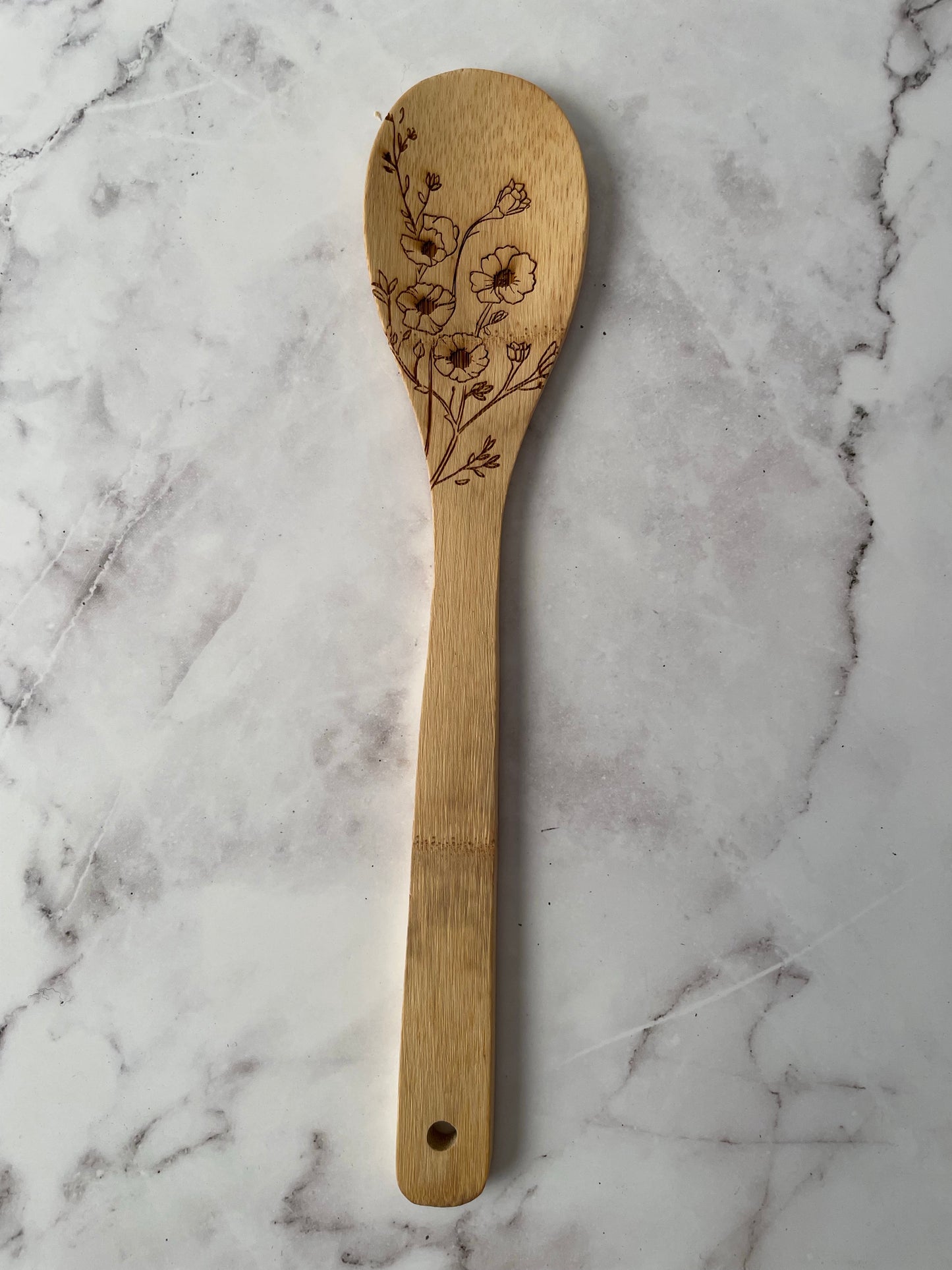 Floral Wooden Utensil