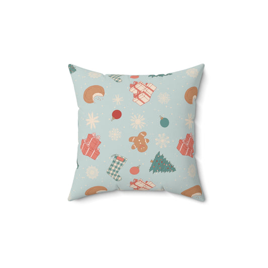 Cozy Holiday Decor Pillow – Festive Gifts & Gingerbread Design