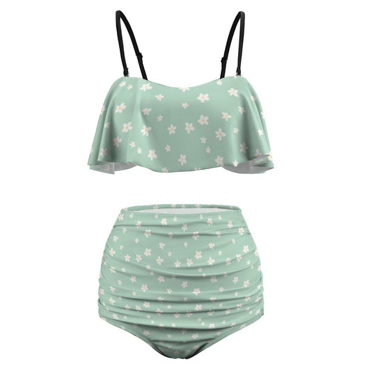2-Piece Ruffle Tankini Swimsuit BK2080 (All-Over Printing)