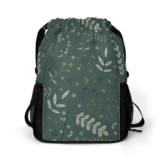 Waffle Cloth Drawstring Bag | Whispering Greens – Forest