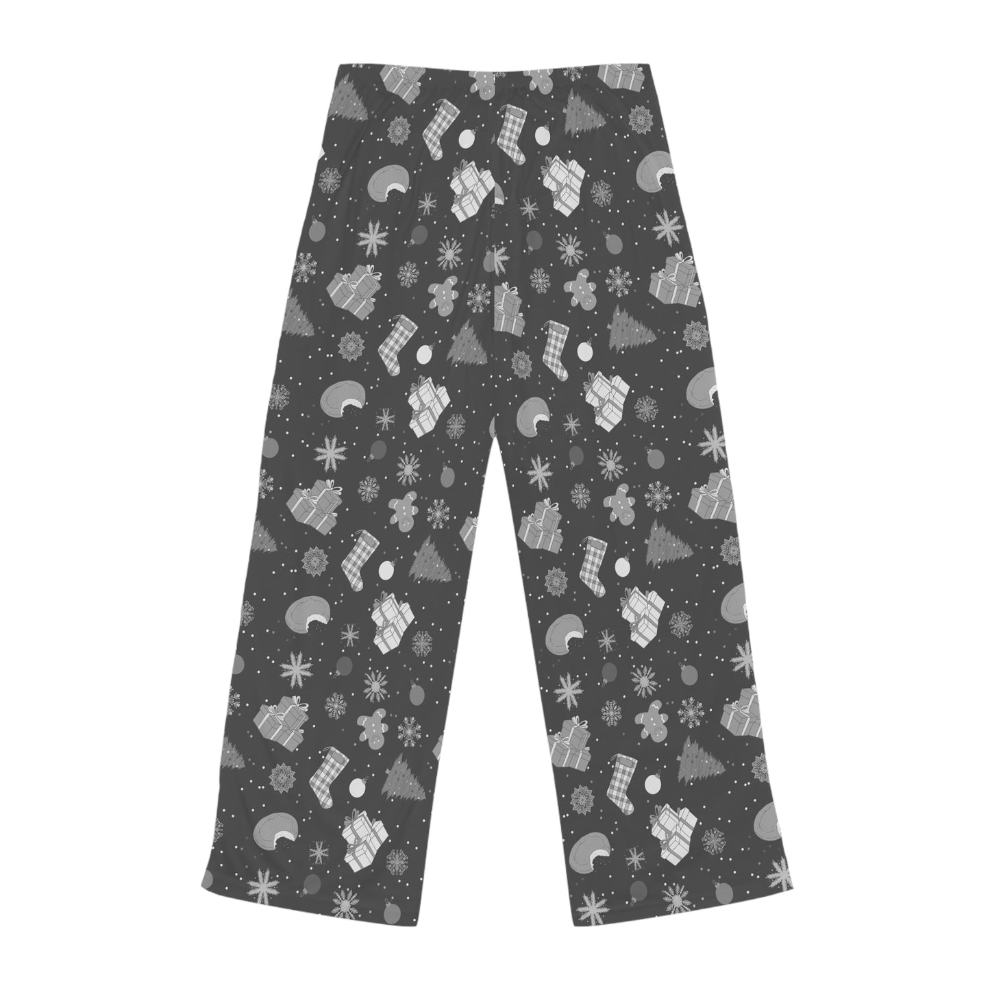 Holiday Gingerbread Women's Pajama Pants - Black and White Pattern