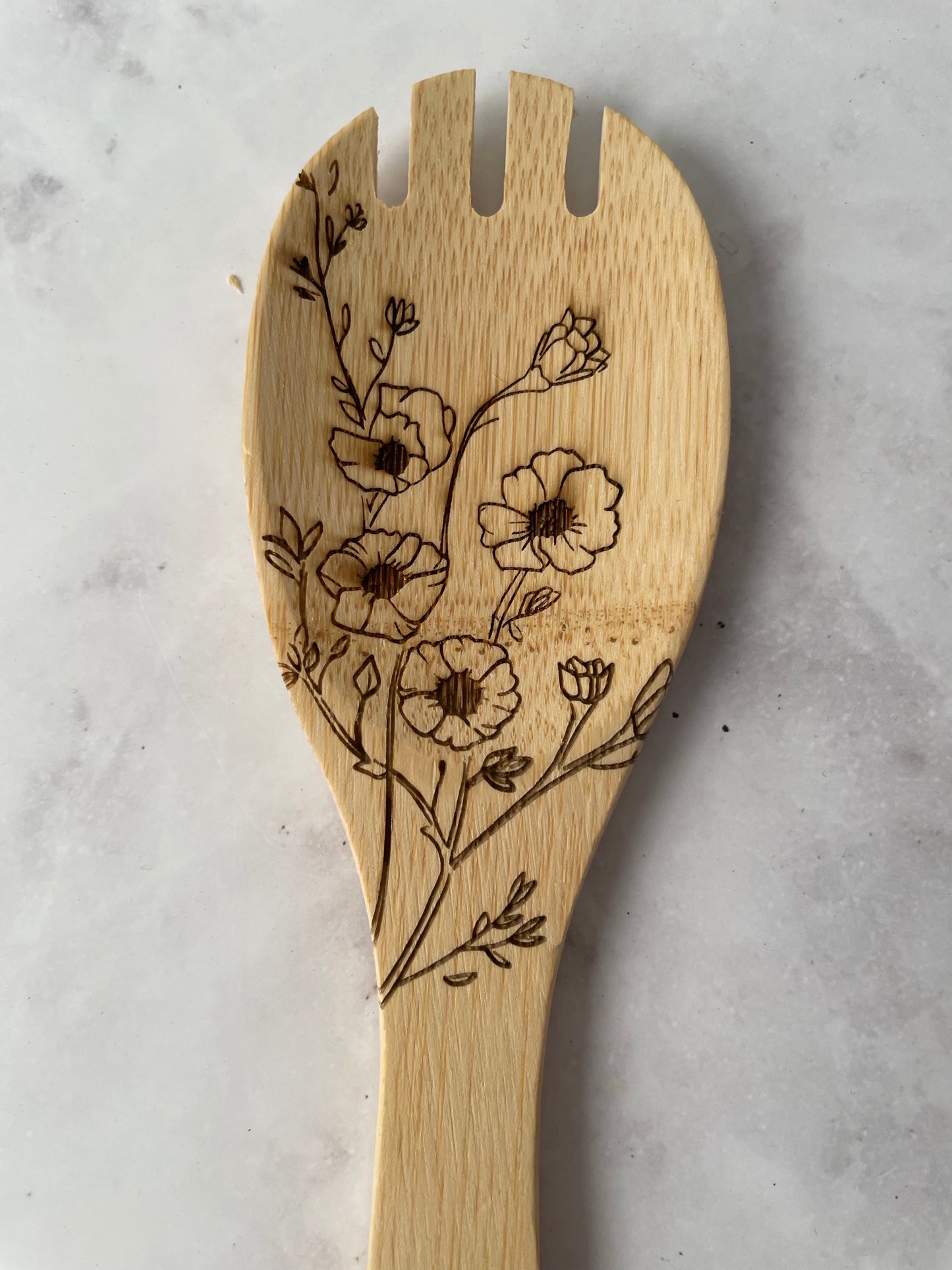 Floral Wooden Utensil