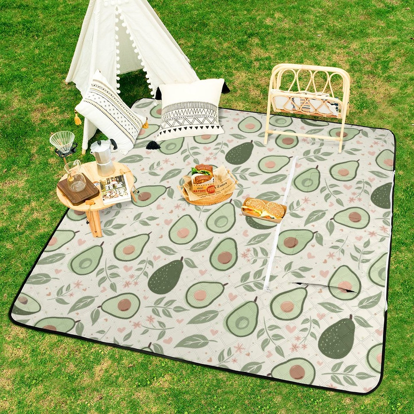Foldable Zipper Picnic Mat- Avo Cuddle 60"×60"