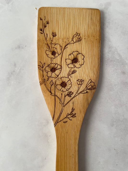 Floral Wooden Utensil