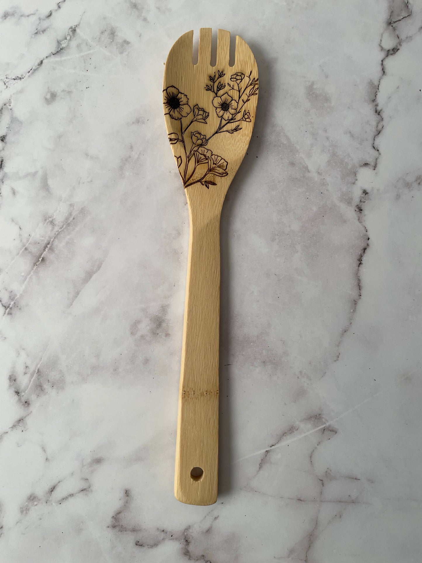 Floral Wooden Utensil