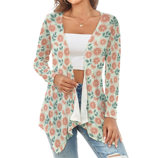 Drop Shoulder Women's Open Shirt with Irregular Hem - Ruby Darling