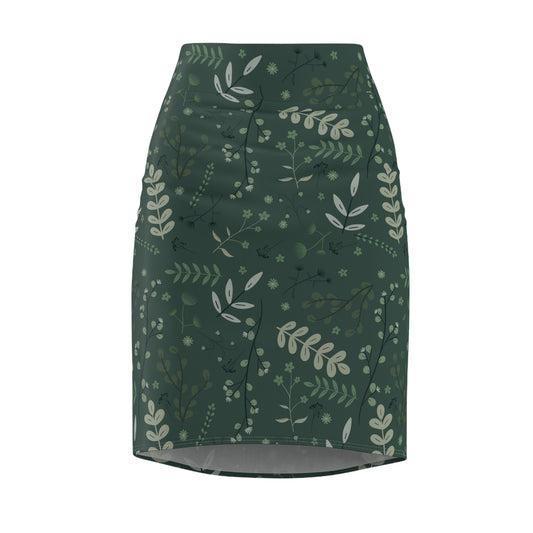 Botanical Pattern Women's Pencil Skirt - Elegant Floral Design for Everyday Wear