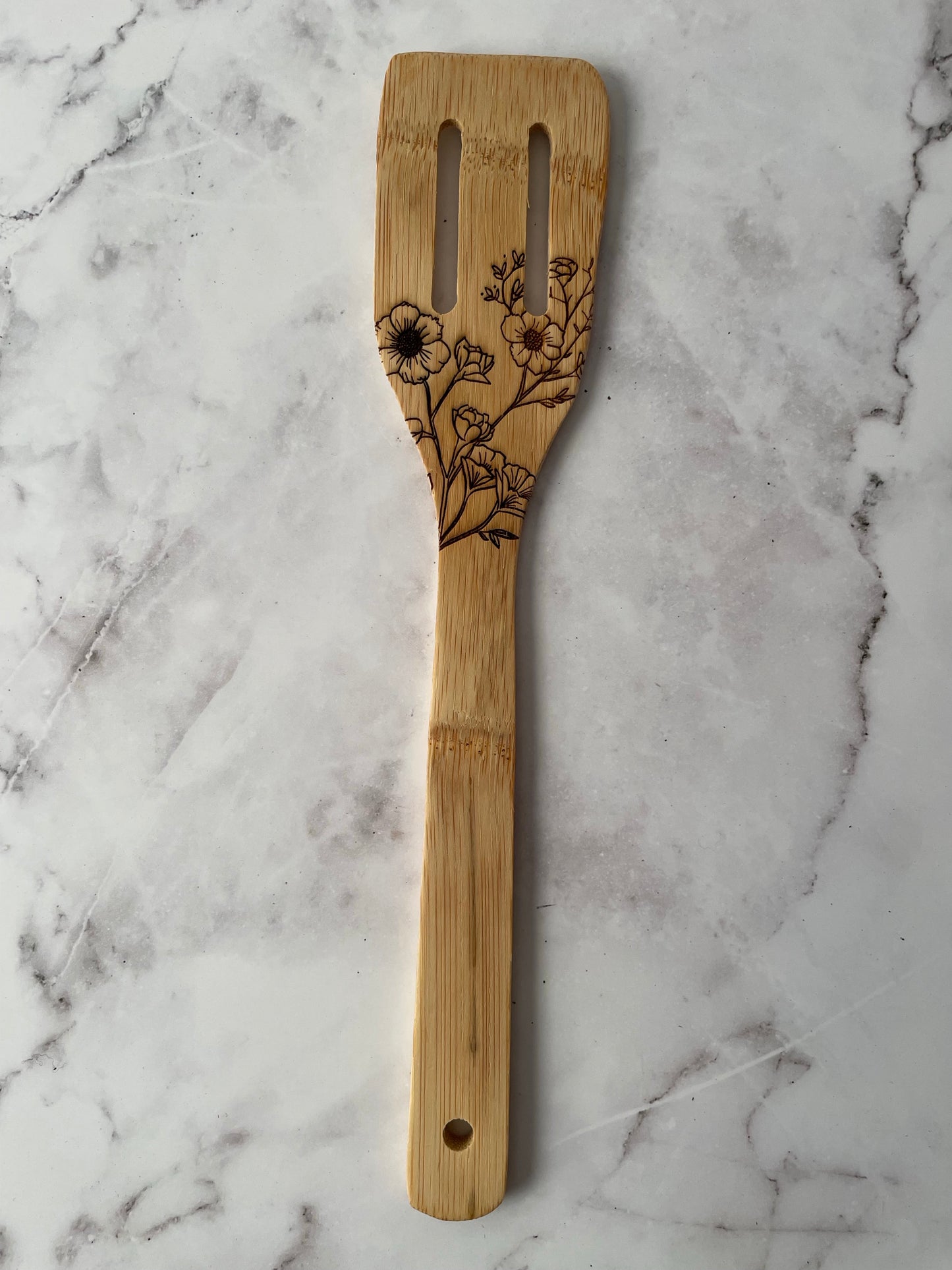 Floral Wooden Utensil