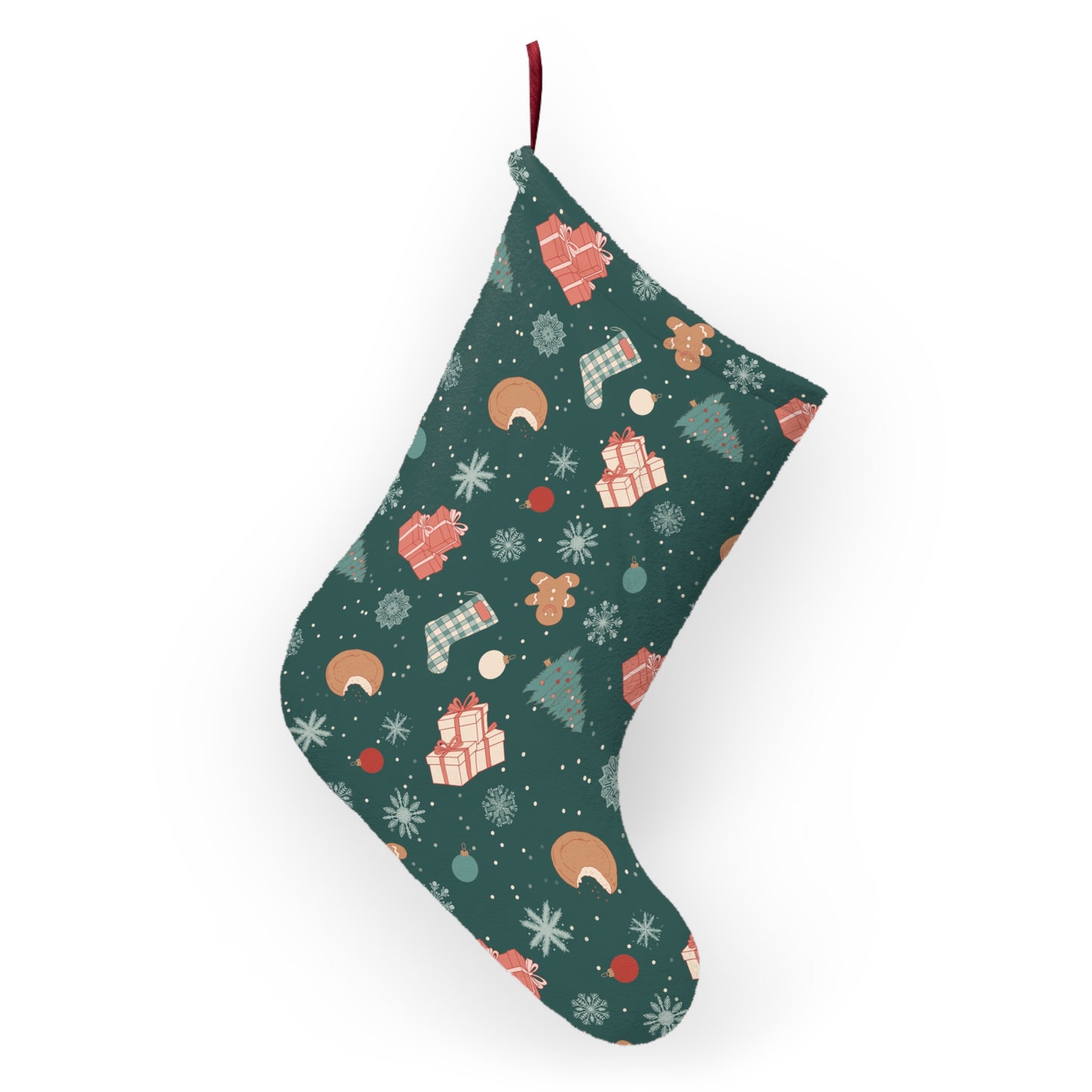Festive Christmas Stocking with Gifts and Ornaments