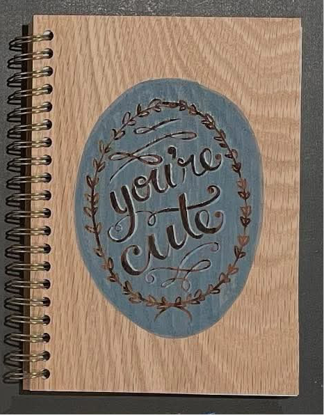 You’re cute wooden notebook- lined 96 pages