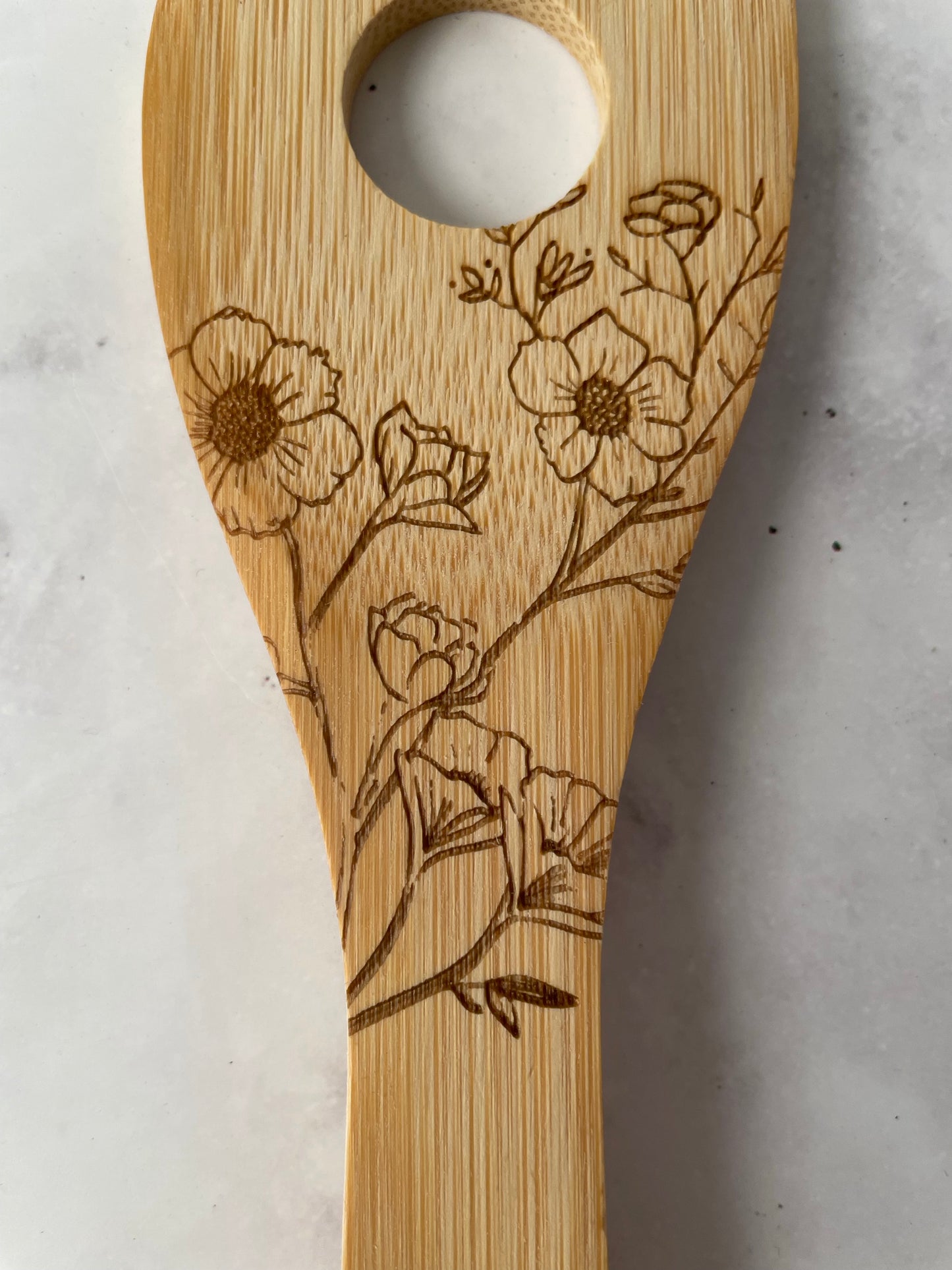 Floral Wooden Utensil