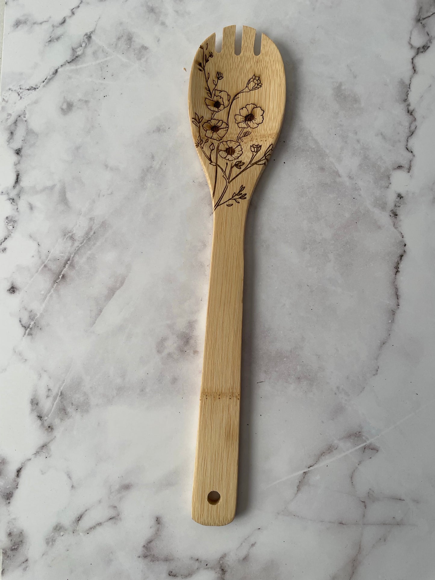 Floral Wooden Utensil