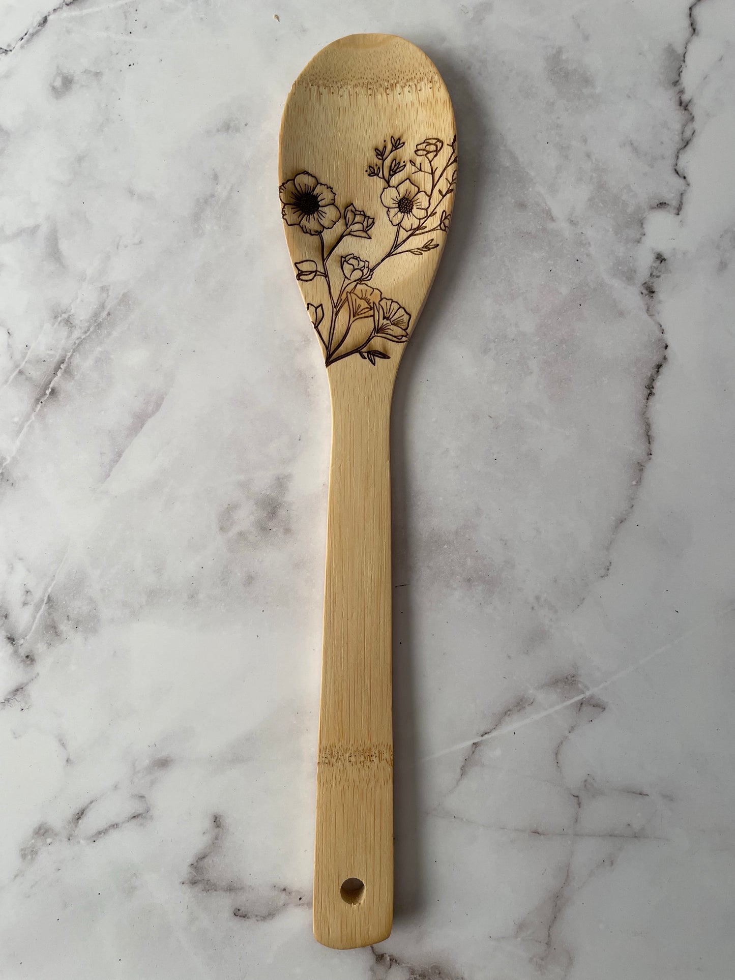 Floral Wooden Utensil