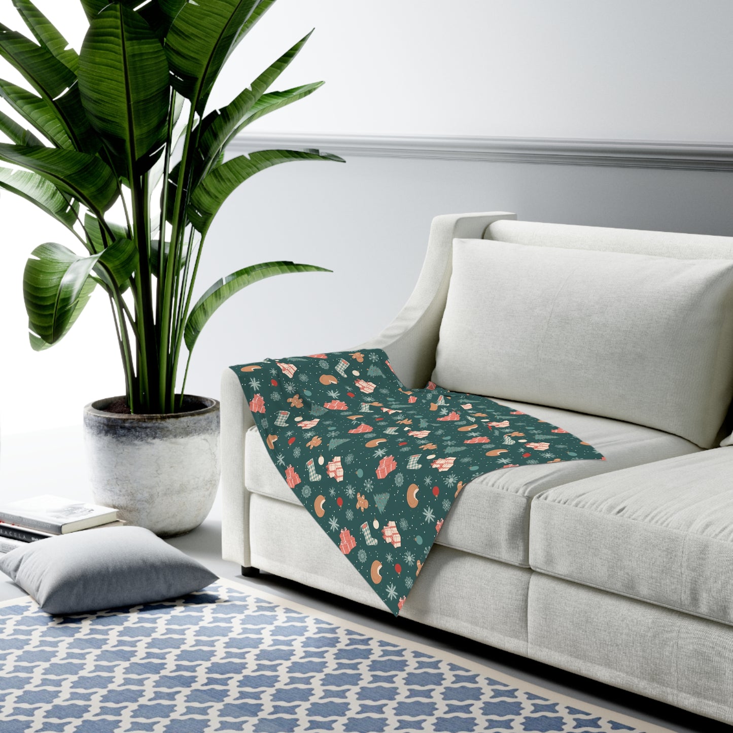 Festive Baby Swaddle Blanket - Cozy Holiday Design with Gifts & Gingerbread