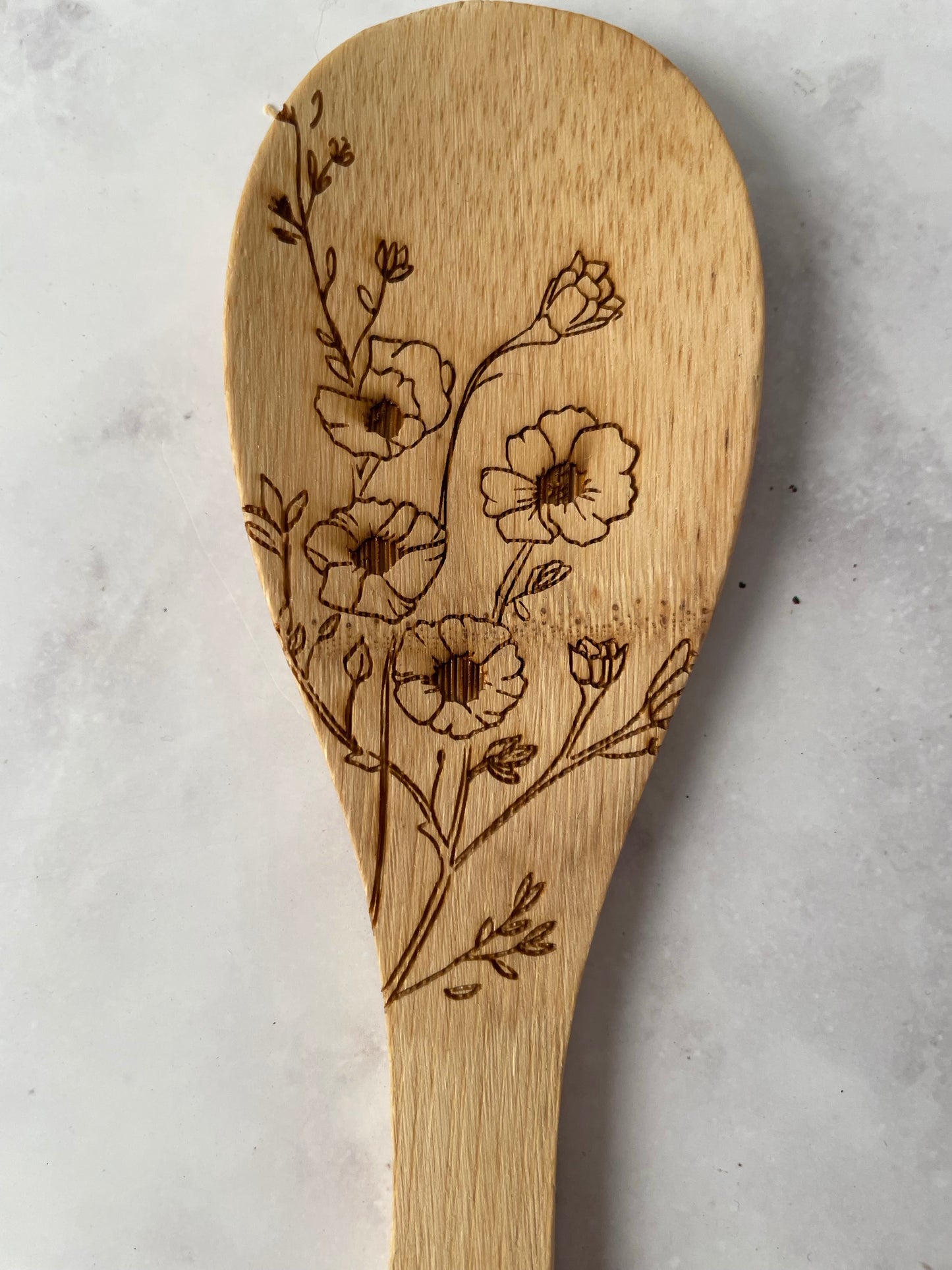 Floral Wooden Utensil