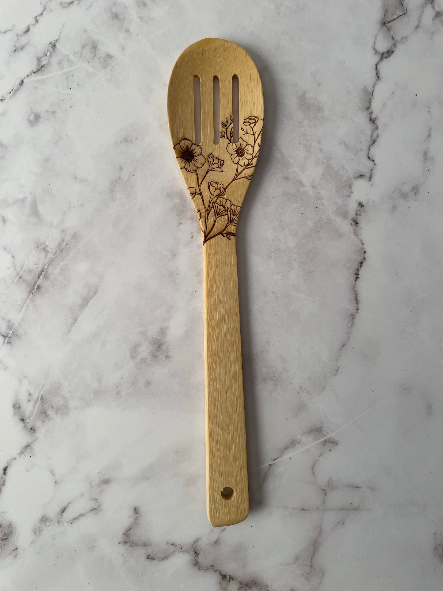 Floral Wooden Utensil