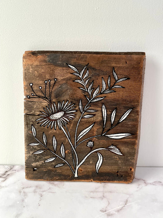 Rustic floral wall art from Easton 1880’s historic farmhouse