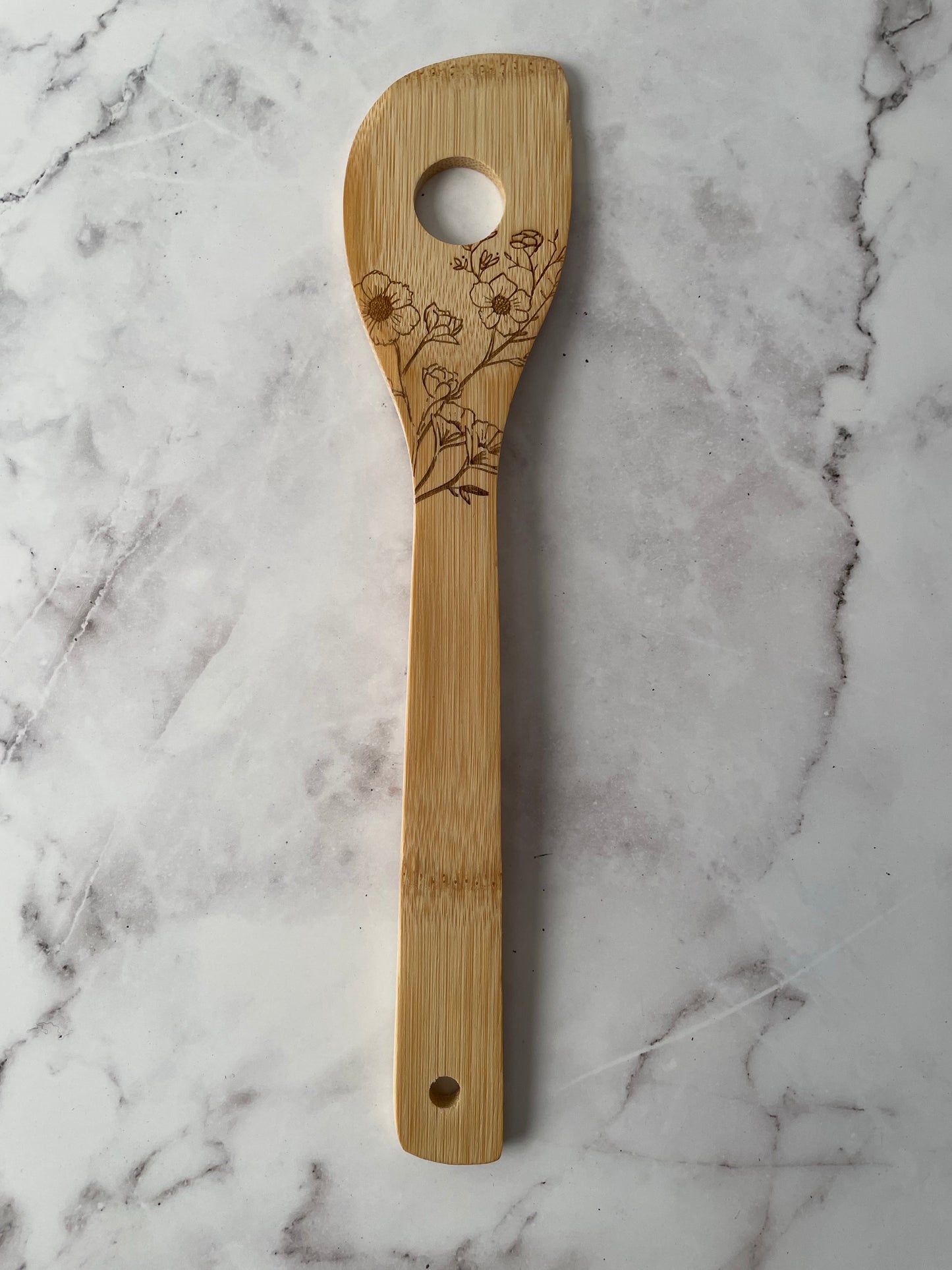 Floral Wooden Utensil