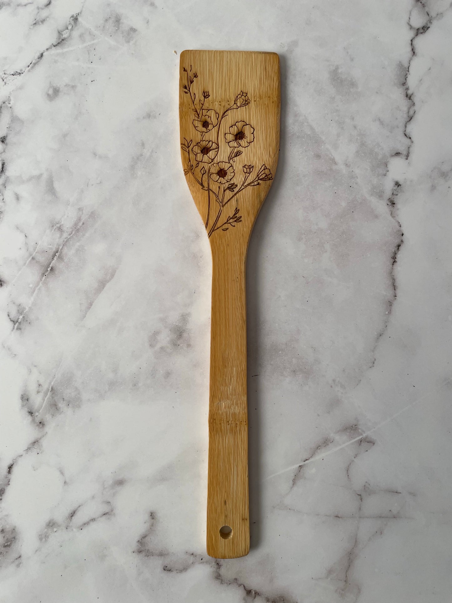 Floral Wooden Utensil