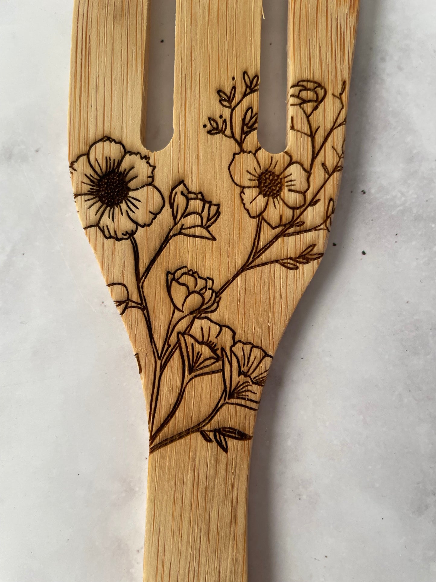 Floral Wooden Utensil