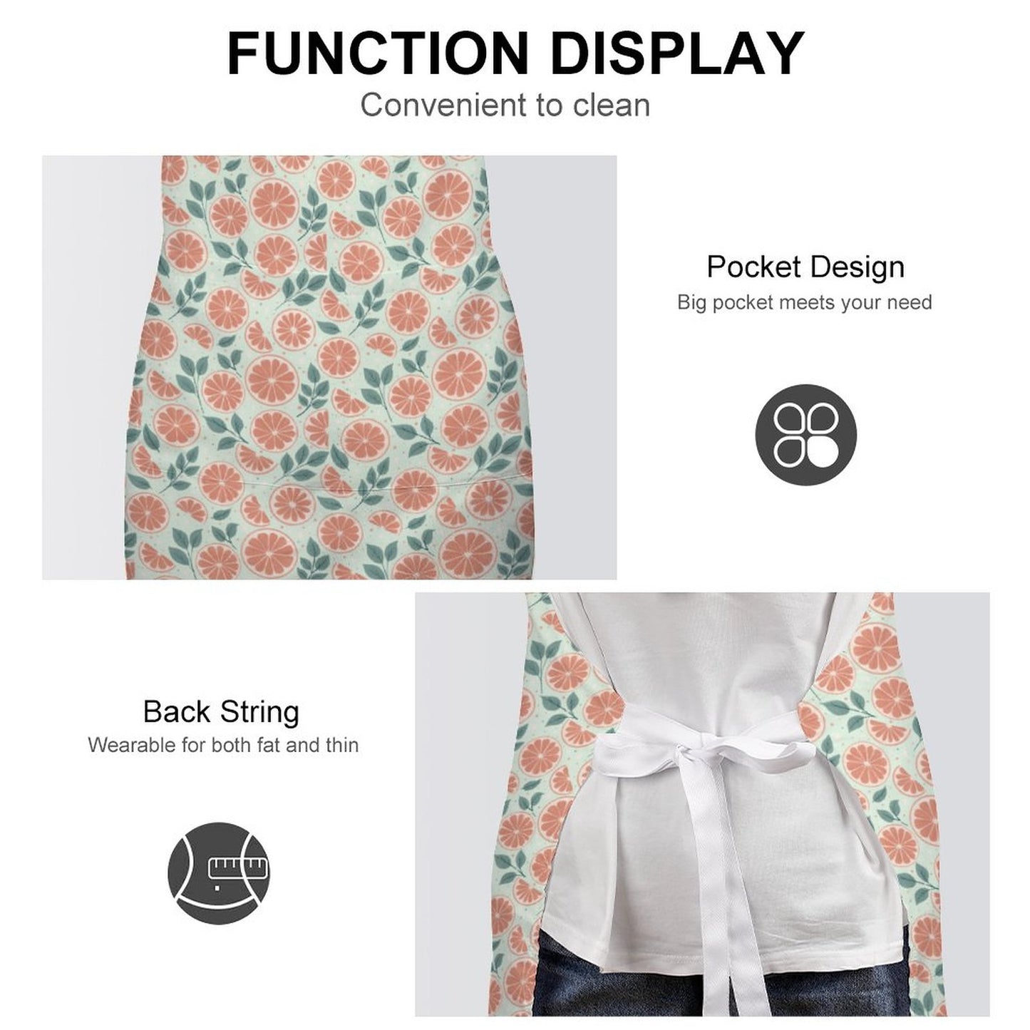 Adult Apron with Pocket - Ruby Darling