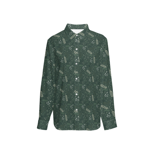 Women's Classic Long Sleeve Button-Up Shirt Silky-like Elegance