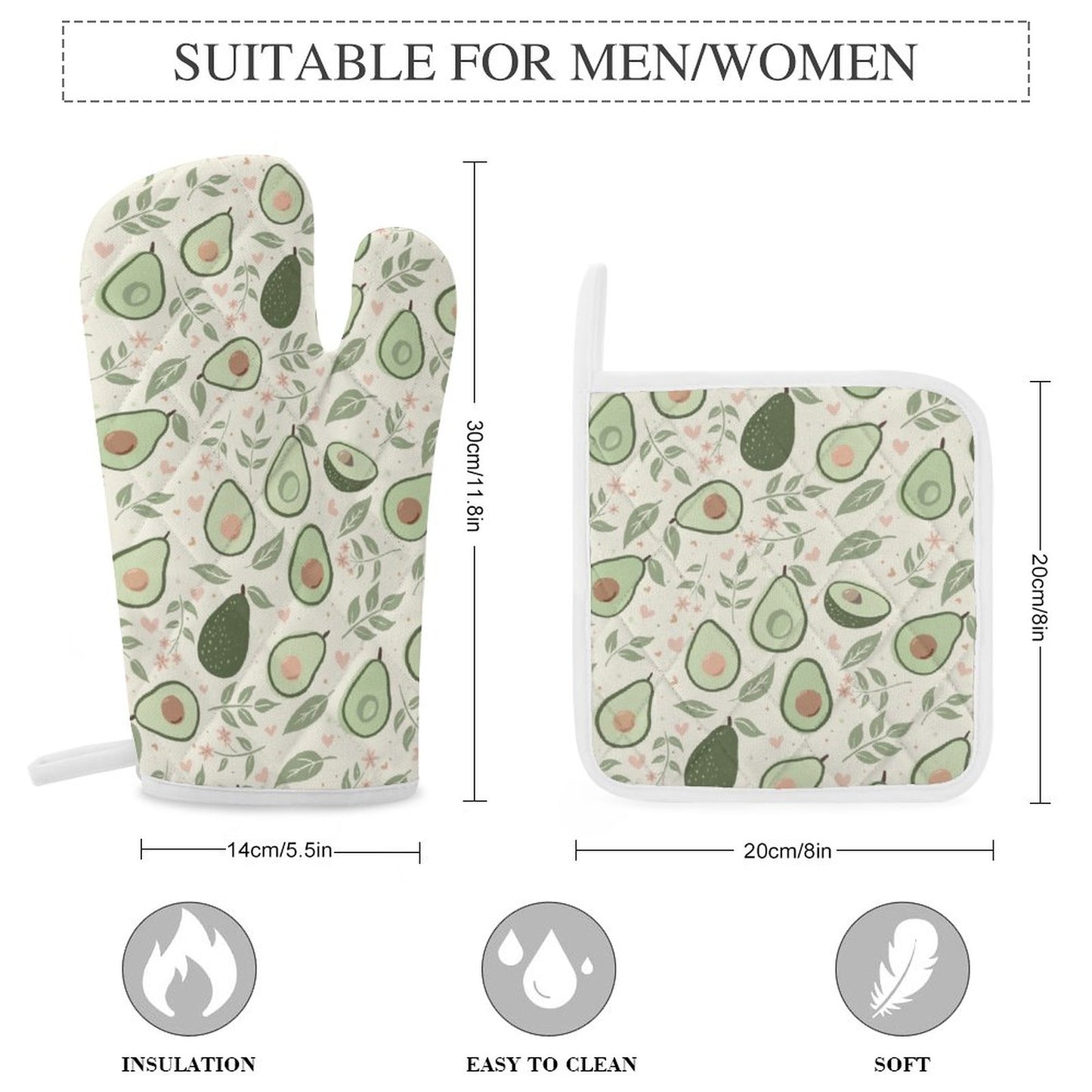 Oven Mitt & Pad Set of 3 | Avocuddle